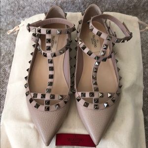 Valentino double T strap flat